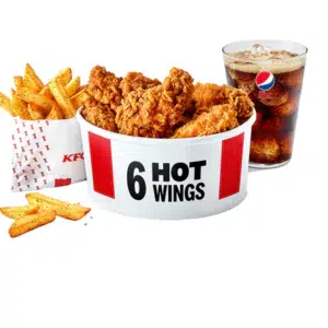 Hot Wings Meal: 6 Pc